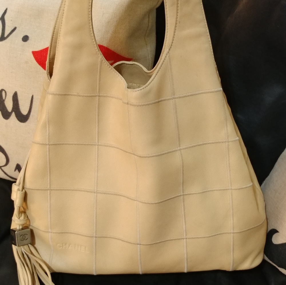 Chanel Square Stitch Tassel Hobo